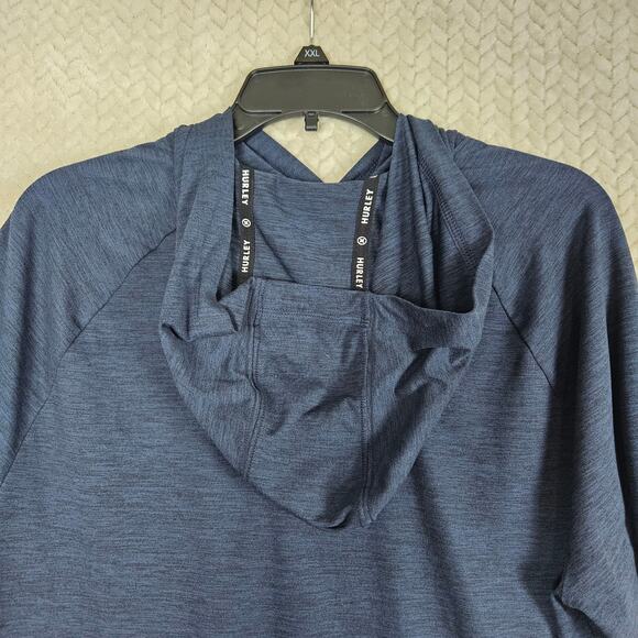 Hurley Performance Hoodie Mens Large Heather Blue Lightweight Skate Athleisure - Picture 4 of 7